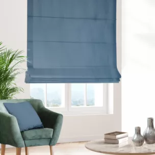 Roleta rzymska jasnoniebieska z miękkiej tkaniny welwetowej