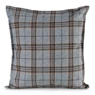 Poszewka na poduszkę 45x45 cm z tkaniny wodoodpornej na taras oraz balkon zdobiona nadrukiem kraty srebrno, brązowa GARDEN Eurofirany