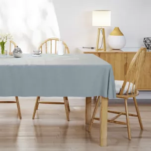 Obrus szyty ENYA niebieski z miękkiej półmatowej tkaniny welwetowej