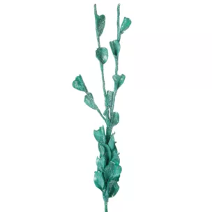 Kwiat sztuczny turkusowy obsypany brokatem z plastycznej pianki foamiran 112 cm Eurofirany