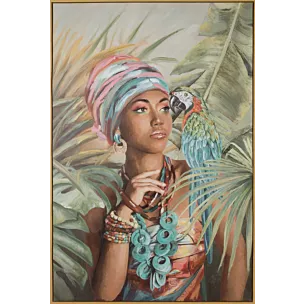 Obraz ręcznie malowany na płótnie w złotej ramce portret Eurofirany