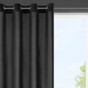 Zasłona czarna z matowej gładkiej tkaniny 140x175 cm przelotka RITA Eurofirany