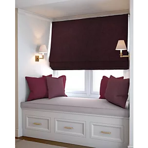 Roleta rzymska DORA - HIT burgundowa z miękkiej tkaniny o welurowej strukturze