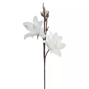 Kwiat sztuczny biały z plastycznej pianki foamiran 77 cm Eurofirany