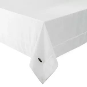 Obrus biały 145x180 cm z welwetowy VELVET z ozdobną listwą