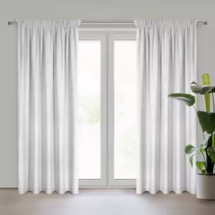 Zasłona srebrna w stylu eko 140x270 taśma ERIS Eurofirany