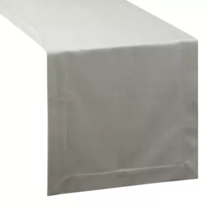 Bieżnik na stół srebrny 40x140 cm welwetowy MELINDA z ozdobną listwą