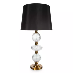 Lampa stołowa czarno, złota SANNY z podstawy z szklanych bombek Eurofirany