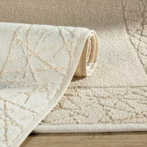 Dywanik łazienkowy NIKA z bawełny z geometrycznym błyszczącym wzorem Eurofirany