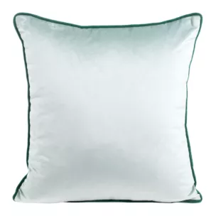 Poszewka na poduszkę 40x40 cm welwetowa, dwukolorowa z ozdobną wypustką na brzegach morsko, ciemnoturkusowy MEL Eurofirany