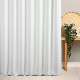 Zasłona szyta na taśmie fala kremowa z tkaniny o naturalnym splocie z efektem melanżu