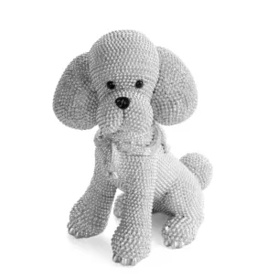 Figurka srebrna pies o drobnym strukturalnym wzorze 15x10x19 cm ELDO Eurofirany