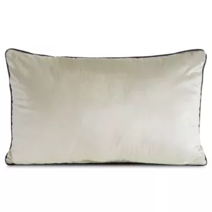 Poduszka 30 x 50 cm welwetowa beżowa z kontrastującą lamówką GAJA 3 Eurofirany