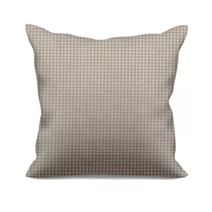 Poszewka szyta beżowo srebrna tkanina welwetowa z błyszczącym, metalicznym nadrukiem drobnej pepitki