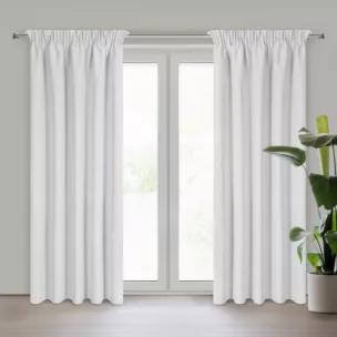 Zasłona srebrna 100% zaciemniająca z tkaniny typu blackout 135x270 cm taśma SUZAN Eurofirany