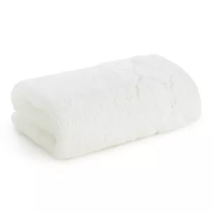 Ręcznik do rąk 30x50 cm bawełniany kolor kremowy z welwetową geometryczną bordiurą 550 g/m2 LUMIA Eurofirany