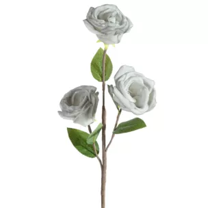 Kwiat sztuczny popielaty z plastycznej pianki foamiran 50 cm Eurofirany