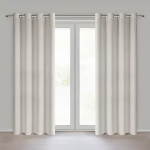 Zasłona beżowa z matowej tkaniny 140x250 cm przelotka LINDA Eurofirany