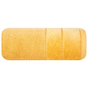 Ręcznik do rąk 30x50 cm bawełniany kolor musztardowy z welwetową bordiurą 500 g/m2 MARI Eurofirany