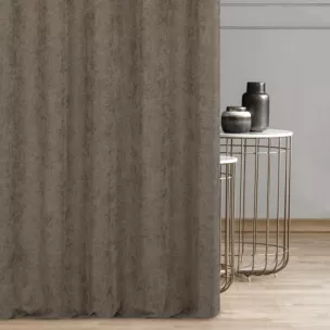 Miękka szenilowa tkanina zasłonowa o strukturalnym splocie i subtelnym połysku Eurofirany