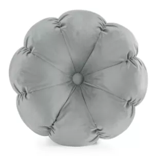 Poduszka w kształcie kwiatka 37 x 37 x 13 cm welwetowa srebrna FLOWER Eurofirany