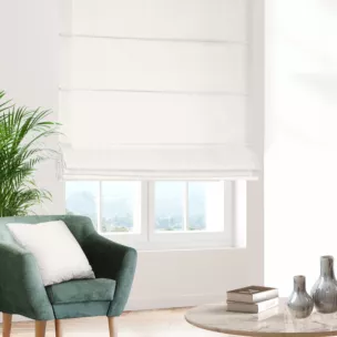 Roleta rzymska kremowa z miękkiej w dotyku tkaniny szenilowej