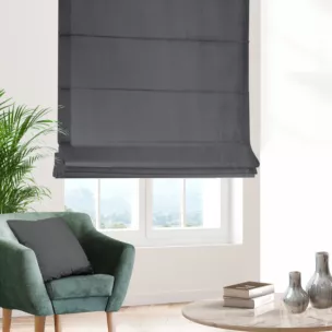 Roleta rzymska grafitowa z miękkiej tkaniny welwetowej
