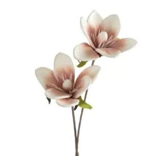 Kwiat sztuczny magnolii różowo, biały 70 cm