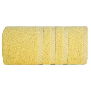 Ręcznik kąpielowy 70x140 cm bawełniany kolor żółty z ozdobną bordiurą 500 g/m2 MILO Eurofirany