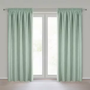 Zasłona zielona o naturalnym splocie z efektem melanżu 140x270 cm taśma - JULA2 Eurofirany