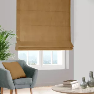 Roleta rzymska złota z miękkiej tkaniny welwetowej