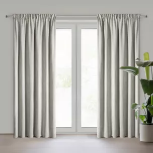 Zasłona stalowa z szenilowej tkaniny 140x270 cm  taśma - MEGI Eurofirany