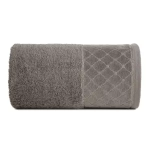 Ręcznik kąpielowy 50x90 cm bawełniany kolor grafitowy z miękką szenilową bordiurą 520 g/m2 MARTHA Eurofirany