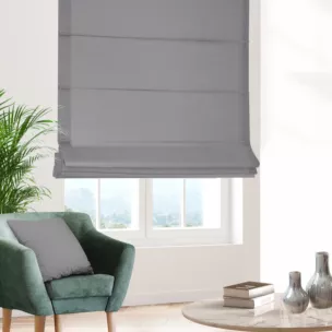 Roleta rzymska srebrna z ekologicznej tkaniny o naturalnym splocie