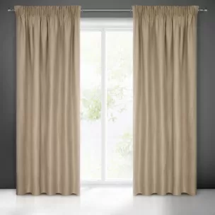 ADA CAPPUCINO ZASŁONA O STRUKTURZE PŁÓTNA NA TAŚMIE MARSZCZĄCEJ 140x270 cm EUROFIRANY