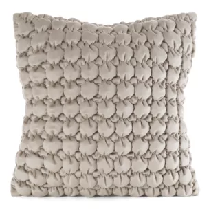 Poszewka na poduszkę 45x45 cm welwetowa zdobiona wzorem 3D beżowa VELVET 193 EUROFIRANY PREMIUM