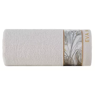 Ręcznik do rąk 30x50 cm bawełniany kolor beżowy z designerską bordiurą 500 g/m2 EVA 17 Eva Minge Eurofirany