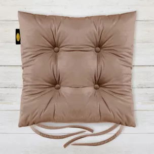 Poduszka na krzesło dwustronna 40 x 40 x 8 cm welwetowa jasnoróżowa Eurofirany