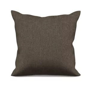 Poszewka szyta brązowa miękka, szenilowa tkanina o wyraźnym splocie i delikatnym połysku