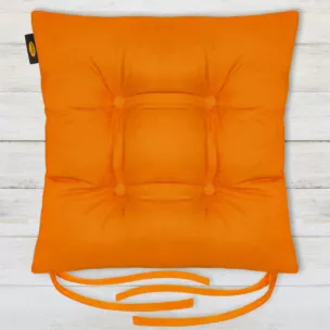 Poduszka na krzesło dwustronna 40 x 40 x 8 cm welurowa pomarańczowa ADORE Eurofirany