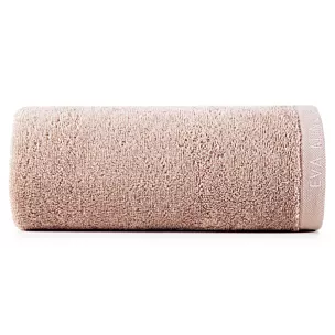 Ręcznik kąpielowy 50x90 cm bawełniany kolor pudrowy z haftowanym logiem Eva Minge 550 g/m2 VENUS Eurofirany