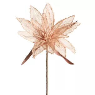 Kwiat sztuczny jasnoróżowy z siateczki 70 cm Eurofirany