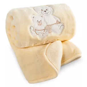 Koc dziecięcy 80x110 cm beżowy z uroczą aplikacją BABY 3 Pierre Cardin Eurofirany