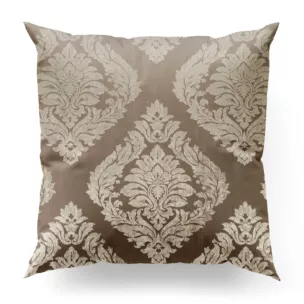 Poszewka szyta beżowa miękka z dodatkiem bawełny z wzorem ornamentowym