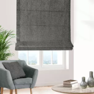 Roleta rzymska SAFIRA grafitowa z moherowej połyskującej tkaniny