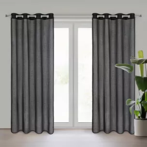 Zasłona czarna z moherowej tkaniny 140x250 cm przelotka AGIS Eurofirany