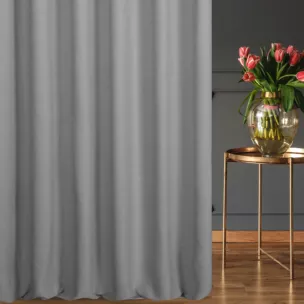 Zasłona szyta na taśmie 8 cm platynowa z tkaniny o grubym splocie