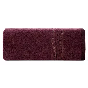 Ręcznik do rąk 30x50 cm bawełniany kolor bordowy zdobiony bordiurą z błyszczącym wzorem 500 g/m2 KARIN Eurofirany