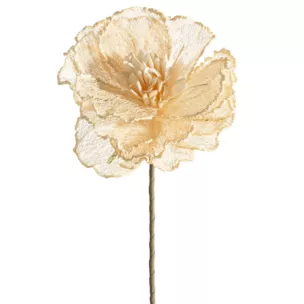 Kwiat sztuczny jasnobeżowy z siateczki 85 cm Eurofirany