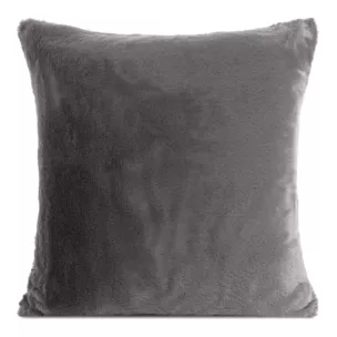 Poszewka na poduszkę 45x45 cm stalowa z miękkiej futrzanej tkaniny NINA Eurofirany